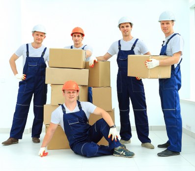 Removal van and packed boxes for a Twickenham home move