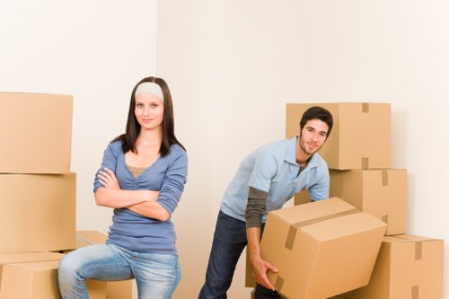 Professional movers handling office relocation equipment in Twickenham