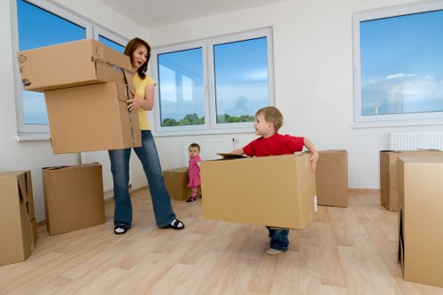 Loading furniture into a removal truck during a Twickenham move