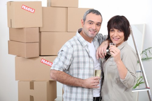 Packing boxes and labeling items for a Twickenham move